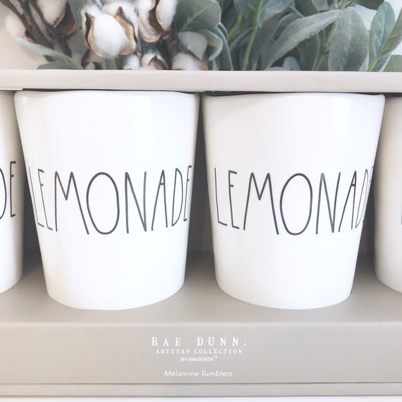 RAE DUNN | Set Of 4 LEMONADE Cups Tumblers - Picture 2 of 3